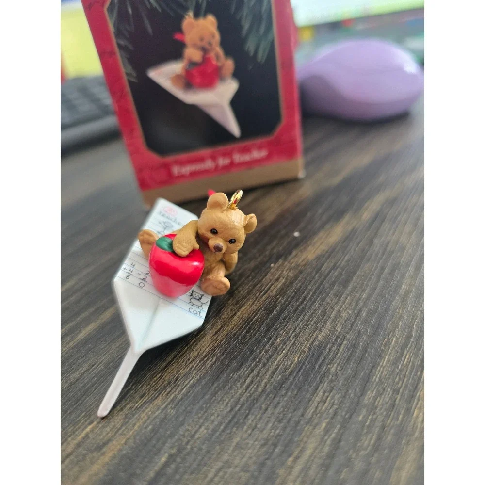 Hallmark Keepsake Ornament 1997 Expressly‎ for Teacher Teddy Bear Paper Airplane